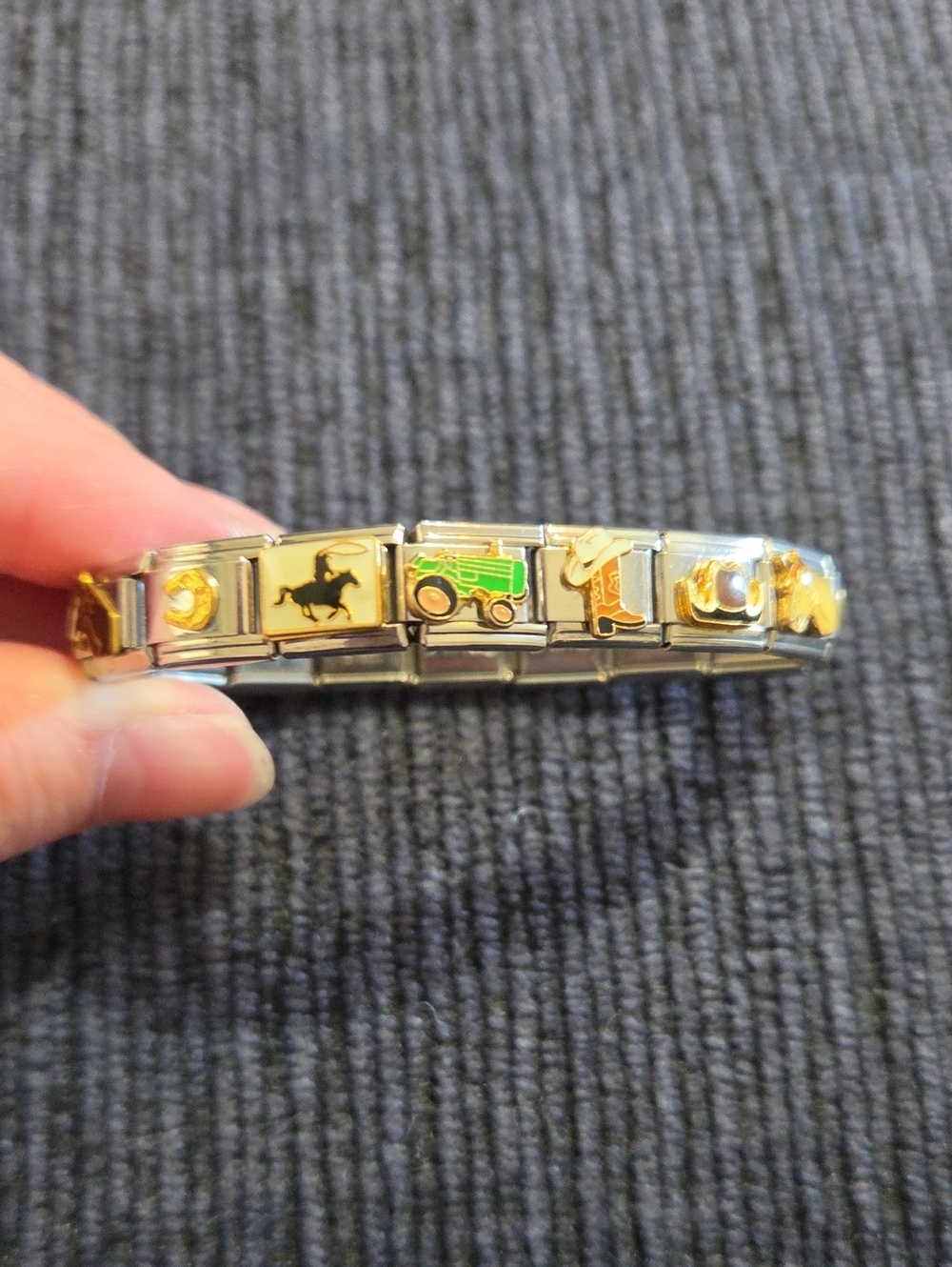 Italian Charm Bracelet Farm And Western Theme NEW